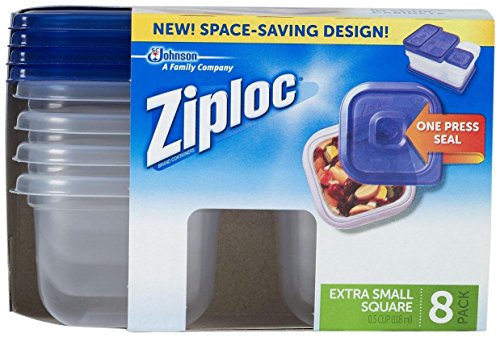 8 Count Ziploc Extra Small Square Containers