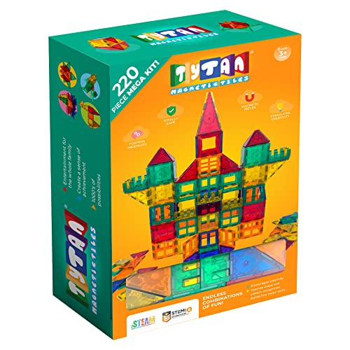 220 Piece Magnetic Tiles Building Set for Kids