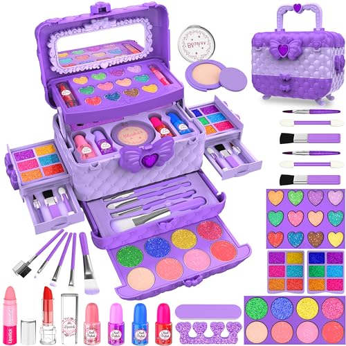 54 Piece Kids Makeup Kit Washable Pretend Play Set