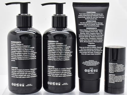 Gifts for Men,Mens Body Wash Gift Set Cleansing & Hydrating Skin w/Face Wash,Deodorant,Sandalwood & Cologne 3 in 1 Hair,Face & Body Wash,Mens Stocking Stuffers Christmas Gifts for Men Him Dad Husband
