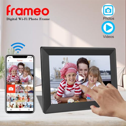 FRAMEO 10.1inch Smart Digital Photo Frame HD WiFi Digital Picture Frames with Touch Screen 16GB Storage Auto-Rotate Function,Digital Frame Through The FRAMEO App Instant Sharing of Photos or Videos