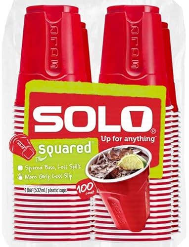 100 Count SOLO 18oz Plastic Party Cups