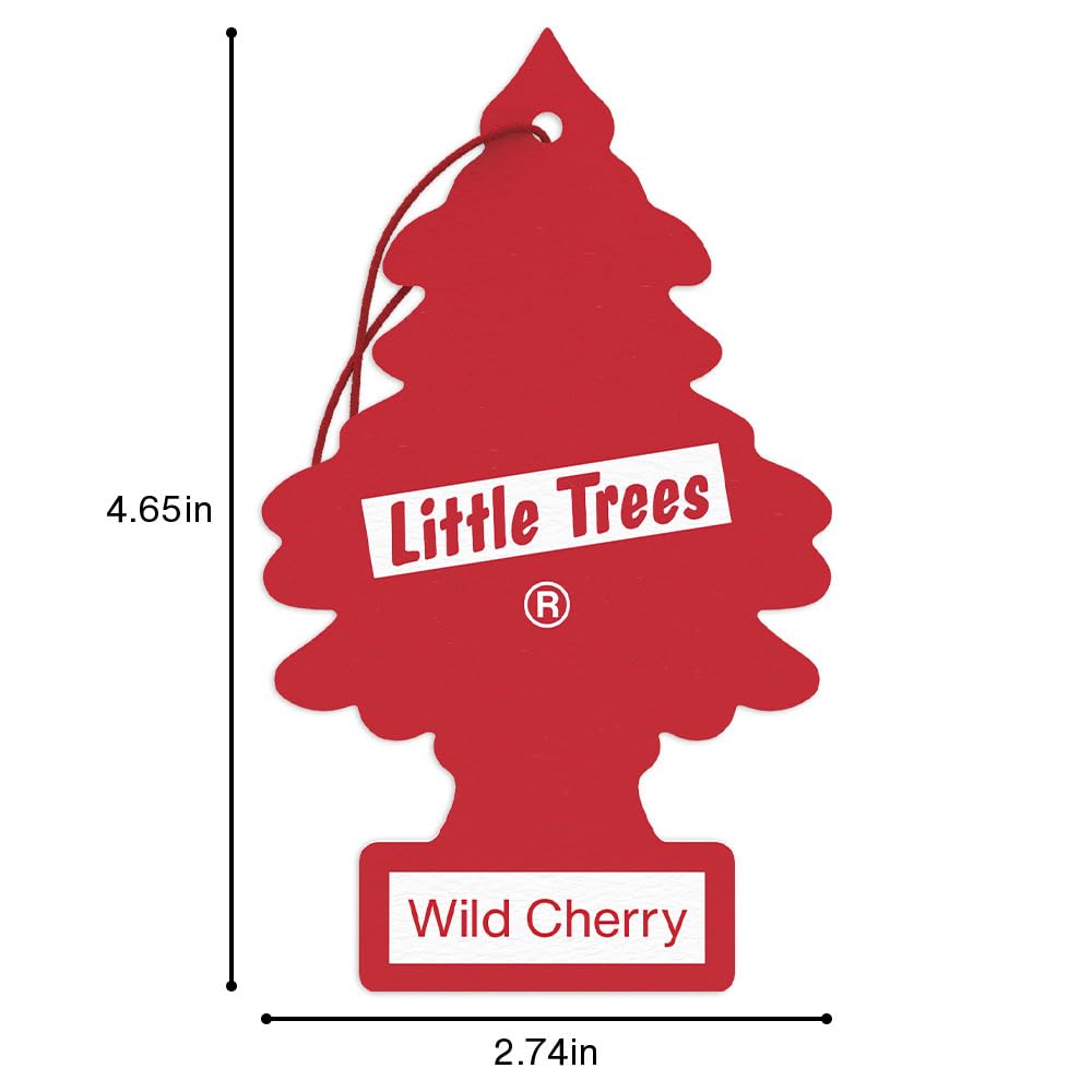 LITTLE TREES Air Fresheners Car Air Freshener. Hanging Tree Provides Long Lasting Scent for Auto or Home. Wild Cherry, 24 Air Fresheners