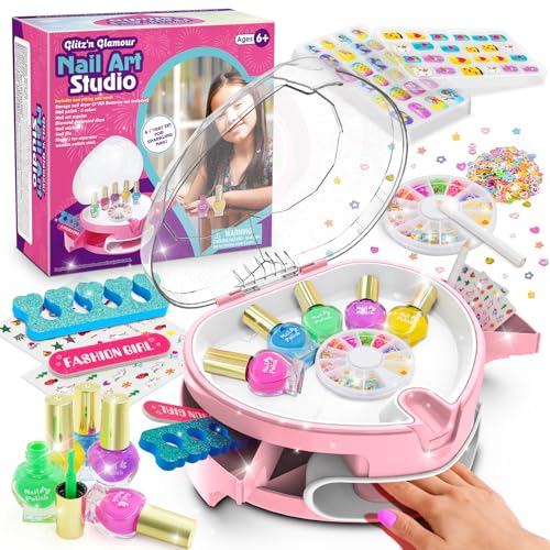 Kids Nail Polish Set with Dryer & Stickers Kit