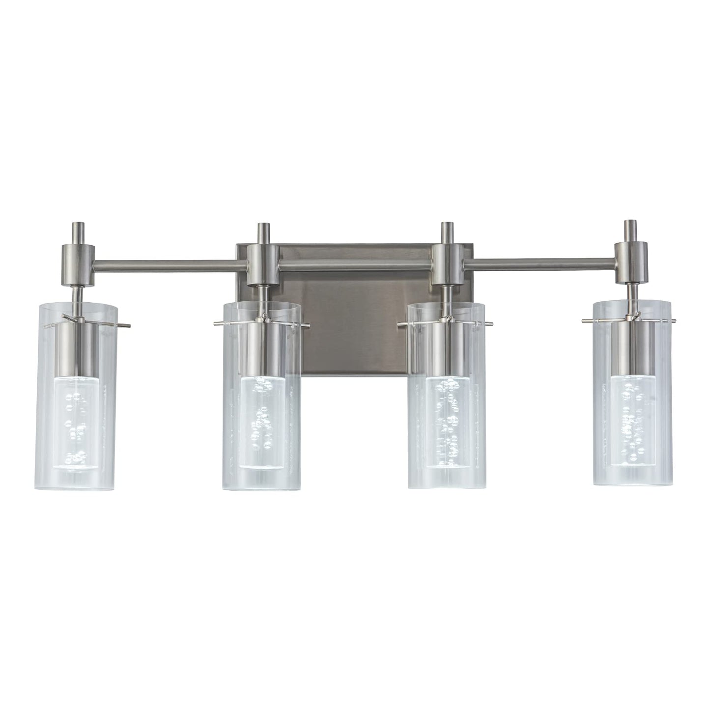 4-Light Brushed Nickel Bathroom Vanity Light