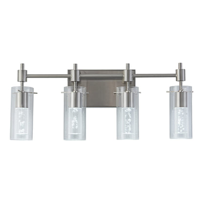 4-Light Brushed Nickel Bathroom Vanity Light