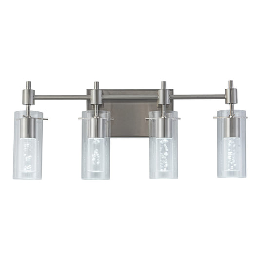 4-Light Brushed Nickel Bathroom Vanity Light