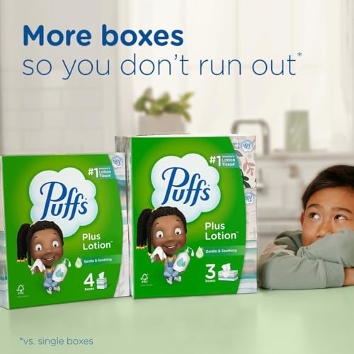 Puffs Plus Lotion Facial Tissues, Family Box