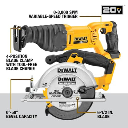 DEWALT 20V MAX Power Tool Combo Kit, 10-Tool Cordless Power Tool Set with 2 Batteries and Charger (DCK1020D2)