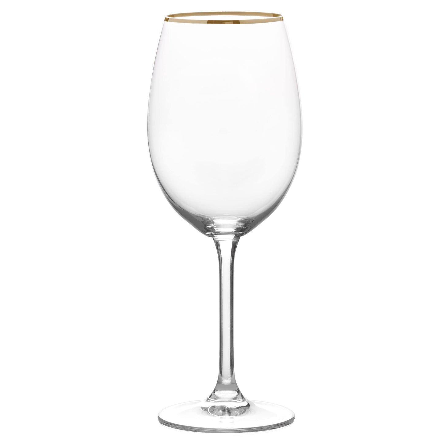 Mikasa Julie Gold Set of 4 White Wine Glasses, 16.5-Ounce, Clear
