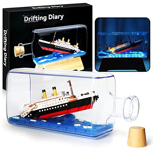 1040 Piece Titanic Ship in a Bottle Building Set