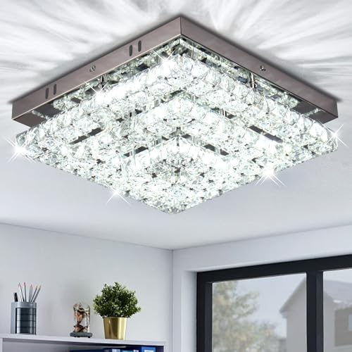 11.8-Inch Square LED Flush Mount Ceiling Light