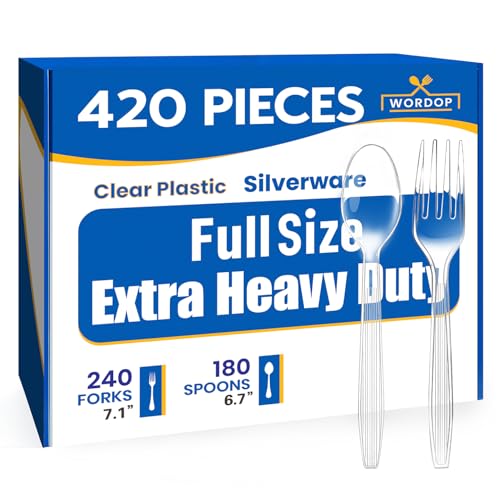420 Count Heavy Duty Disposable Plastic Silverware Set