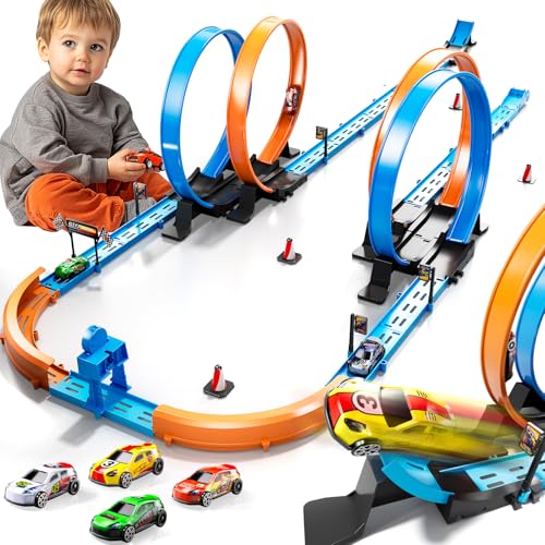 35 Piece Toy Car Race Track Set with Loops