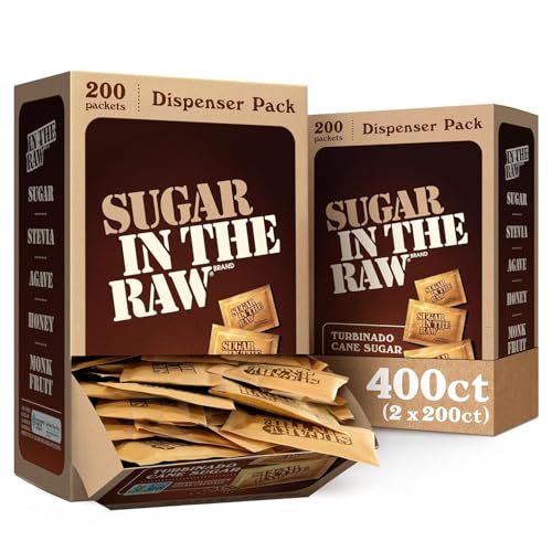2 Pack Turbinado Cane Sugar Packets, 200 Count Each (OK)