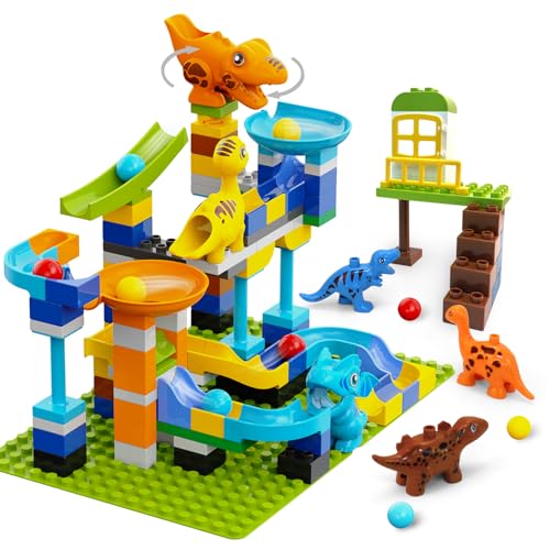 121-Piece Dinosaur Marble Run STEM Building Blocks