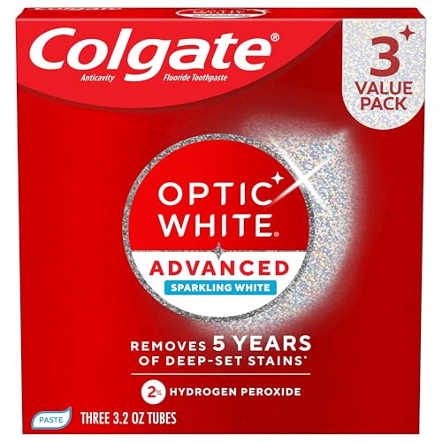 3 Pack Colgate Optic White Hydrogen Peroxide Toothpaste