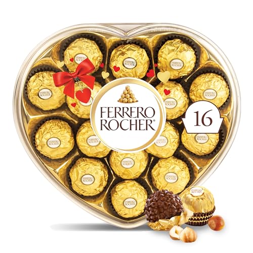 Ferrero Rocher Valentine Hazelnut Chocolate Heart Box 16 Count