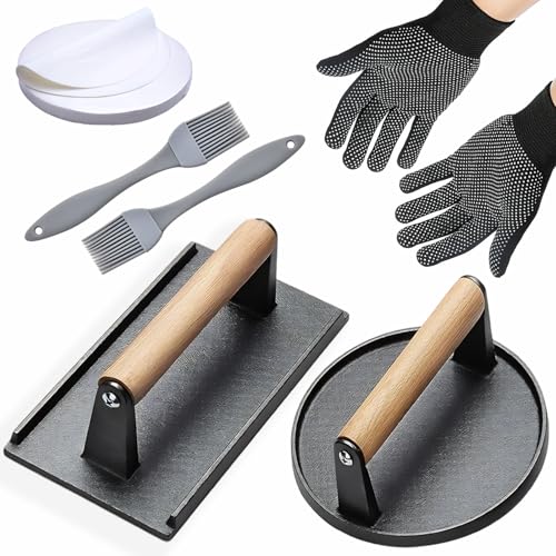 56 Piece Smash Burger Press Cast Iron Kit