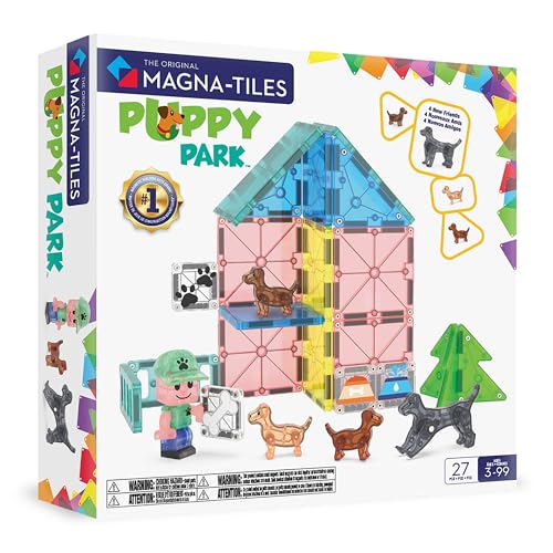 27-Piece MAGNA-TILES Puppy Park Magnetic Building Set