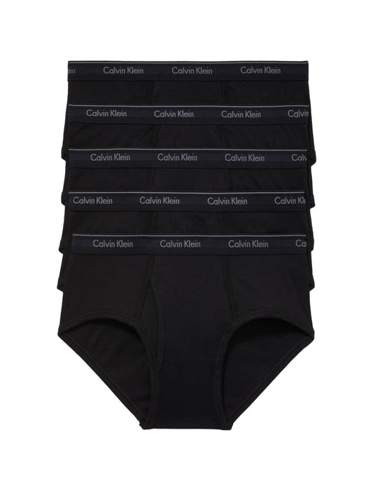 Calvin Klein Men's Cotton Classics 5-Pack Brief, 5 Black, Small