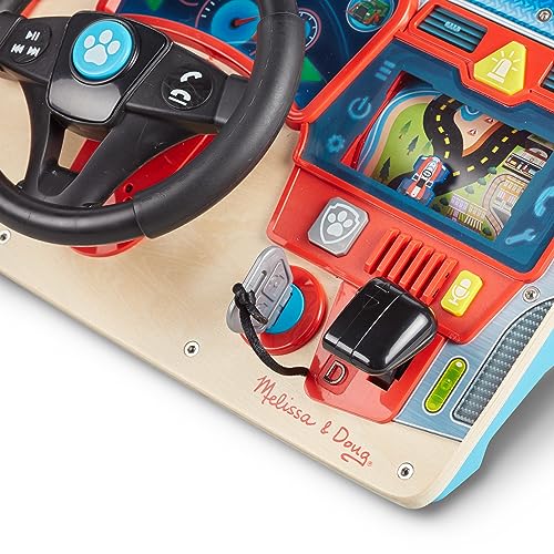 Melissa & Doug PAW Patrol Rescue Mission Wooden Dashboard - Activity Board, Toddler Sensory Toys, Pretend Play Driving Toy For Kids Ages 3+