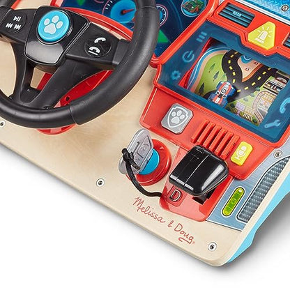 Melissa & Doug PAW Patrol Rescue Mission Wooden Dashboard - Activity Board, Toddler Sensory Toys, Pretend Play Driving Toy For Kids Ages 3+