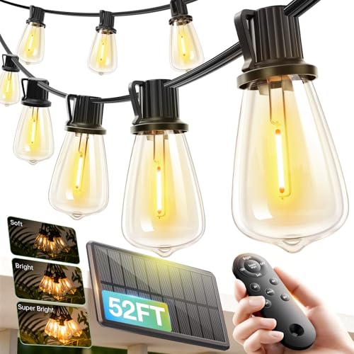 52FT Solar String Lights with Remote and USB