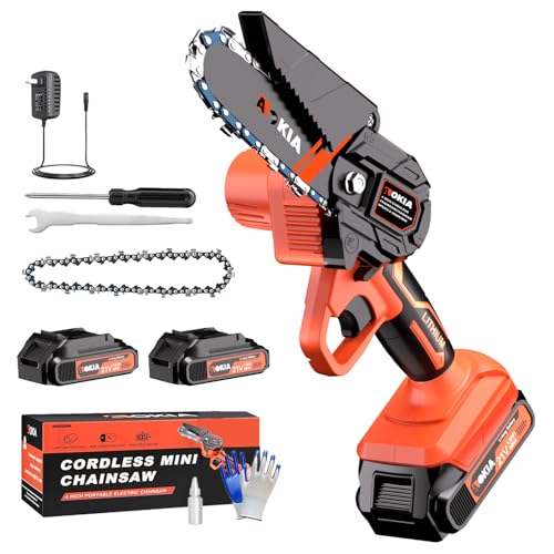 21V Cordless Mini Chainsaw 4-Inch Electric Handheld