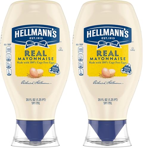 2 Pack Hellmann's Real Mayonnaise Squeeze Bottle 20oz