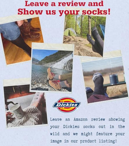 Dickies Men's Dri-Tech Essential Moisture Control Crew Socks, Available in M-XXL (6, Solid Black (12 Pairs), Medium