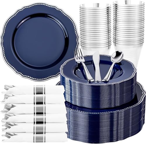350 Piece Plastic Wedding and Party Plates Set