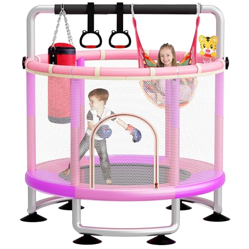 60-Inch Kids Trampoline with Safety Enclosure Net