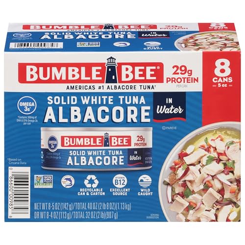 8 Pack Bumble Bee Albacore Tuna in Water, 5oz Cans