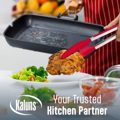 Kaluns Silicone Spatula Set, 4 Rubber Spatulas 600°F Heat Resistant, Nonstick Seamless Design with Stainless Steel Core, Dishwasher Safe, BPA free, Bonus Tongs Included