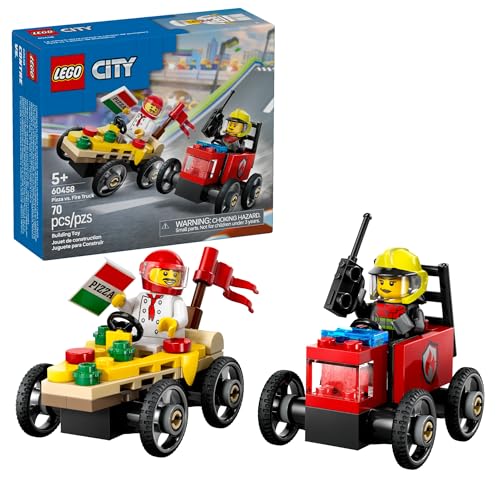 LEGO City Pizza vs Fire Truck Building Set