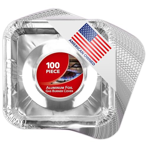 100 Pack Gas Stove Burner Foil Liners