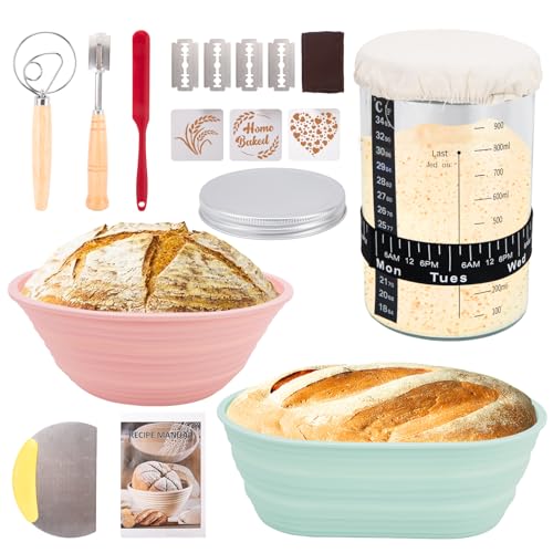 Sourdough Bread Starter Kit with Proofing Baskets