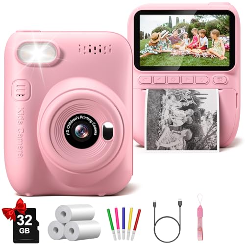 Instant Print Kids Camera 32MP 1080P with Paper