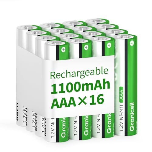 16 Pack NiMH Rechargeable AAA Batteries