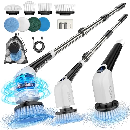 Electric Spin Scrubber, 8 Brush Heads, Cordless Cleaner