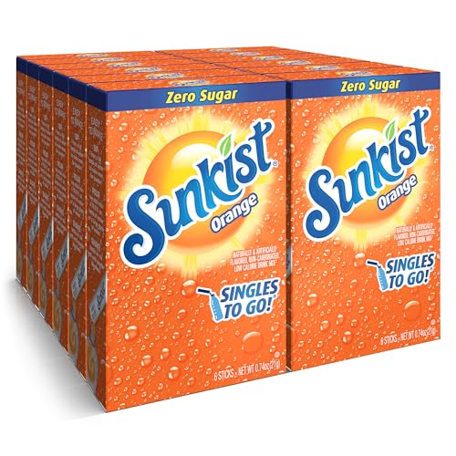 12 Box Sunkist Orange Singles To Go Drink Mix