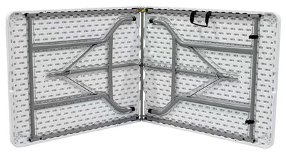 Elevon Portable Utility Camping Crafting Folding Table, 6 Feet, White