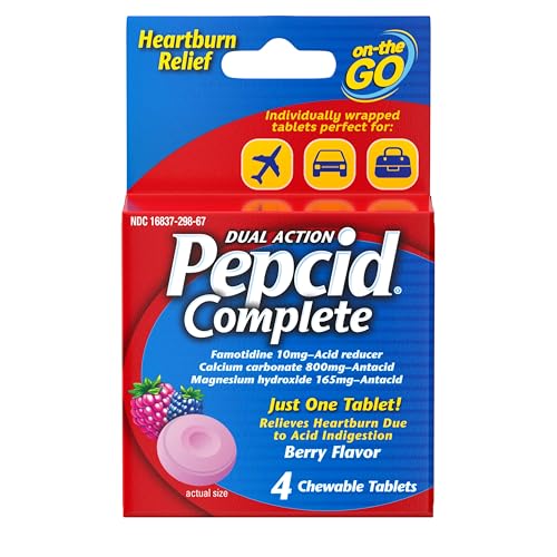 4 Count Pepcid Complete Acid Reducer Antacid Chewables