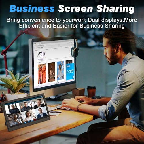 Portable Monitor, 12.1 Inch 1080P FHD Portable Monitor for Laptop USB C HDMI, Plug-Play Laptop Screen Extender with Adjustable Foldable Stand for Laptop,PC,Mac,PS4,Xbox,Swich