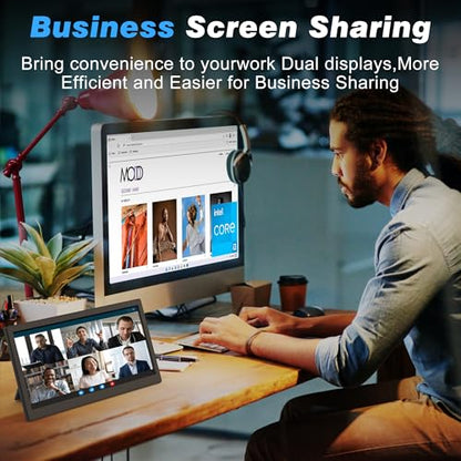 Portable Monitor, 12.1 Inch 1080P FHD Portable Monitor for Laptop USB C HDMI, Plug-Play Laptop Screen Extender with Adjustable Foldable Stand for Laptop,PC,Mac,PS4,Xbox,Swich