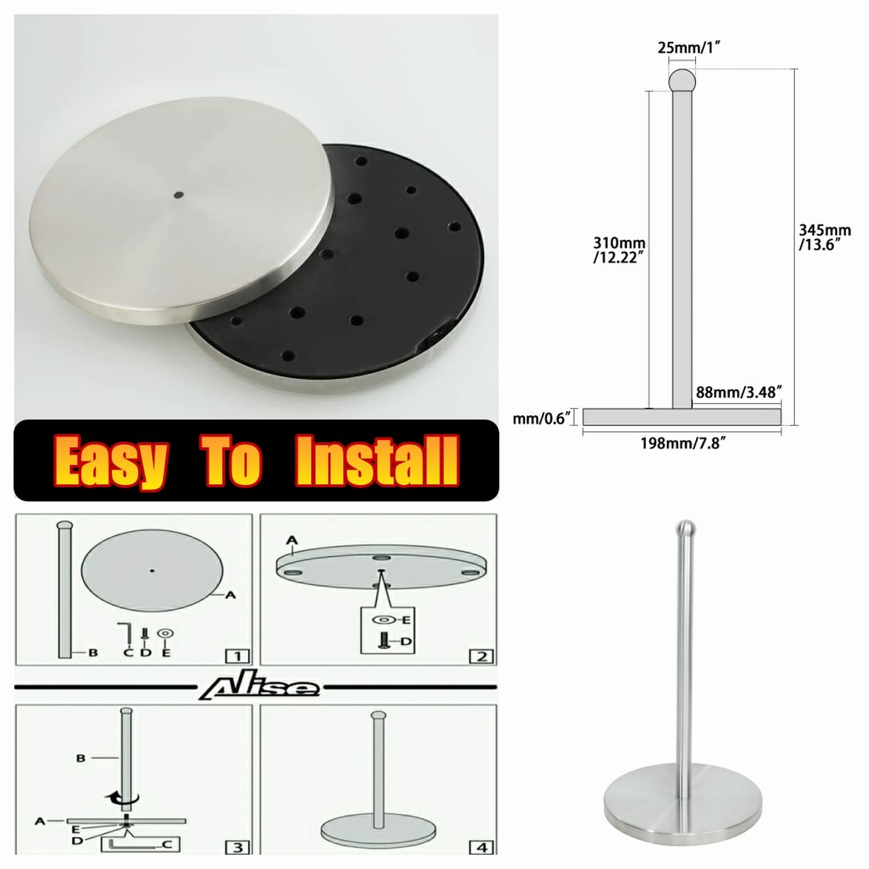Paper Towel Holder for Kitchen and Bathroom