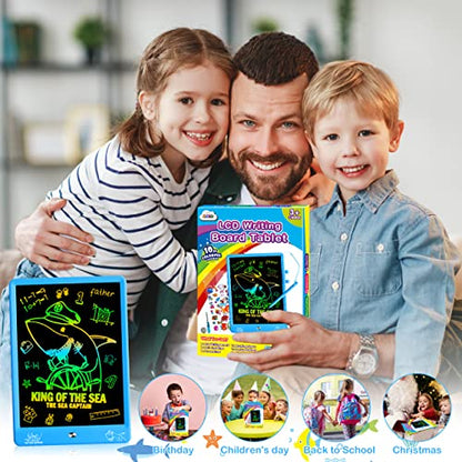 ZMLM LCD Writing Tablet Doodle Board: 10 Inch Boys Girls Toy for Age 3-12 Gift | Erasable 120,000+, Drawing, Counting, Spelling Learning Board for Birthday Valentines Day Gifts, Blue Shark