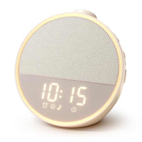 Narelu Sound Machine Alarm Clock Night Light