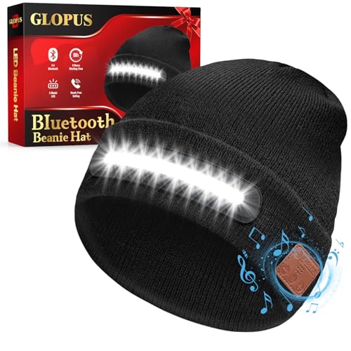 Bluetooth Beanie Hat with Light, Gifts for Men